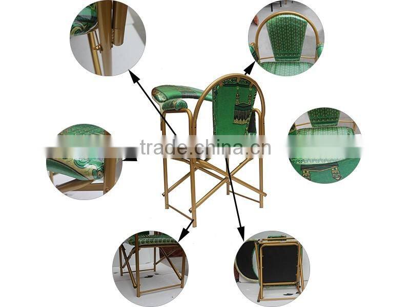 Factory price folding muslin metal prayer chair for church