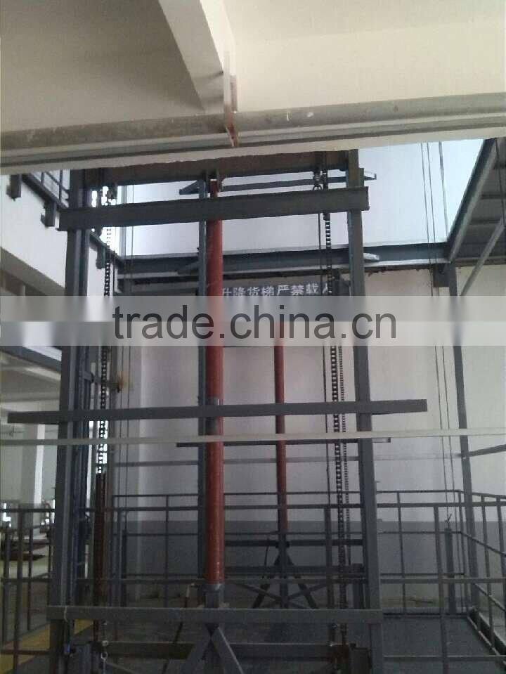 High quality hydraulic stationary guide rail lift platform SJG0.5T-4