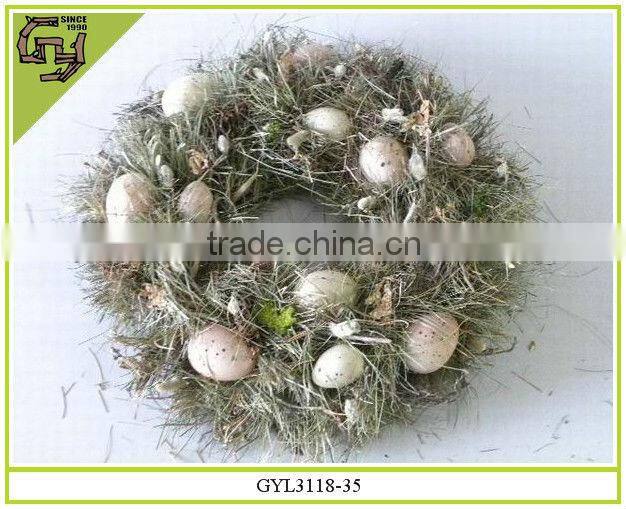 2015 new design easter decorative egg wreath