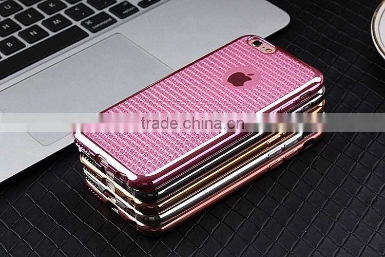 Luxury Glitter Soft TPU Electroplating Case Cover For Apple iPhone 6S / iPhone 6S Plus Rose Gold