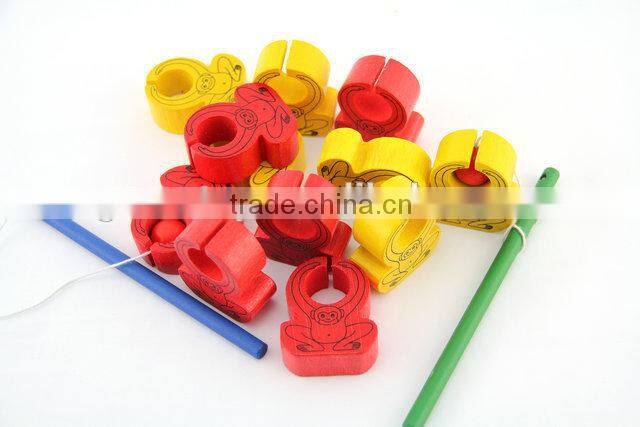 Wooden intelligent monkey game child fishing toys