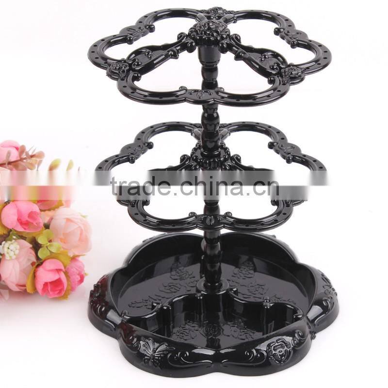D11 ANPHY Double-deck Plastic Earring Rack With Plate For Display Black