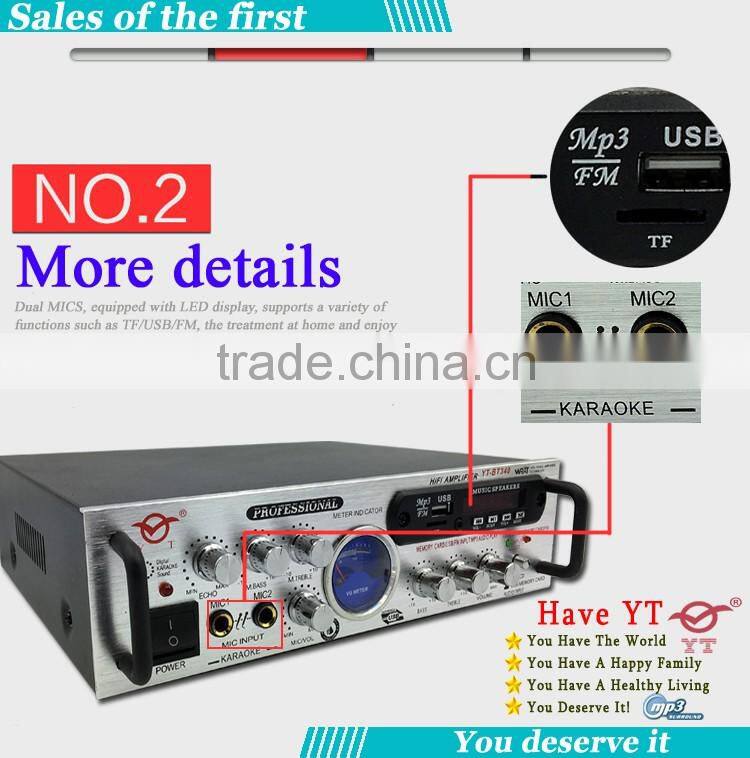 Professional Karaoke Amplifier With Mixer YT-BT340 with USB/TF/FM