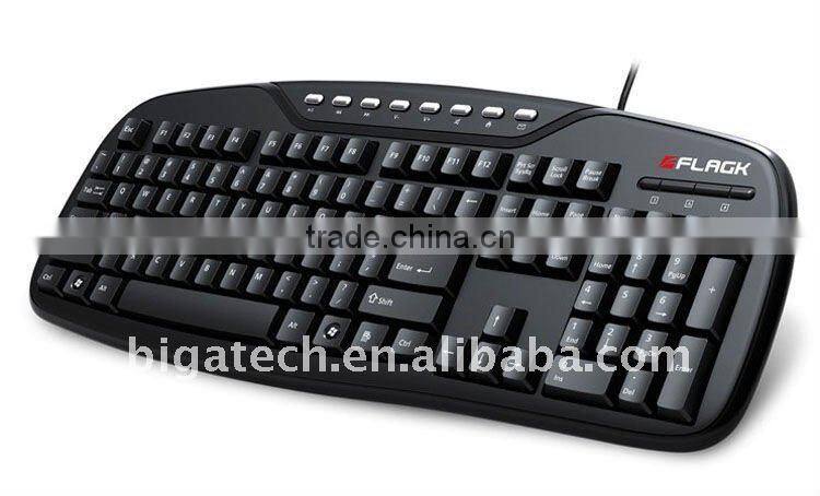 Computer Wired Keyboard, Made of High-quality ABS Recycle and Laser/Silk Printing