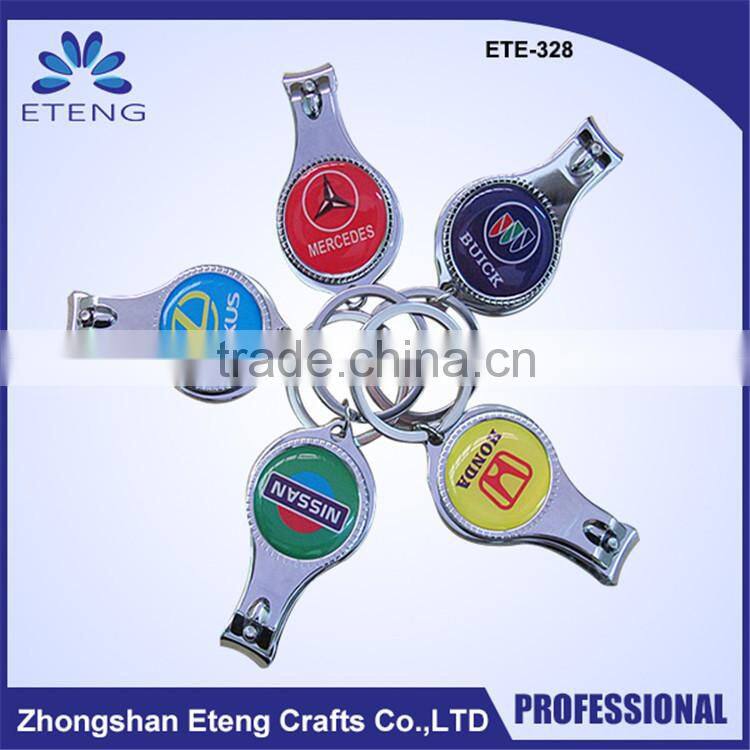 Promotion custom printed bottle opener keychain nail clipper