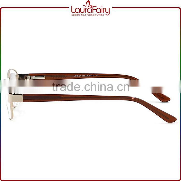 Laura Fairy 1PCS Retail Trendy New Metal Frame Acetate Temple Men Optical Frame