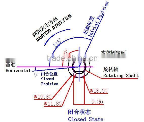 Soft closing rotary damper for toilet seat EBO-002