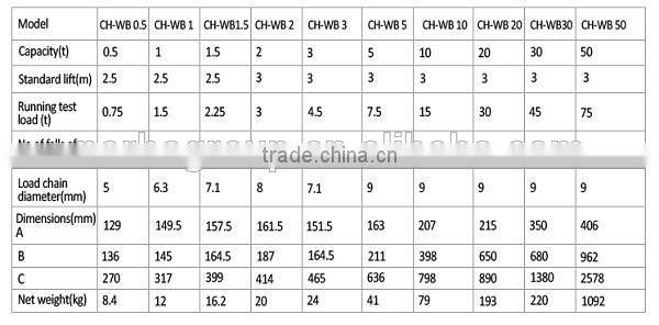 Hot Sale Manual Chain Pulley Block Lift Machine