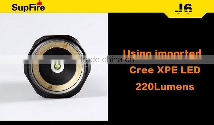 Supfire J6 Rechargeable Led Flashlight 3 Modes Portable Torch