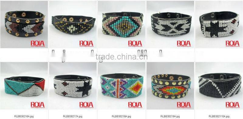 Imitation jewellery small glass seed beads pink tassels bracelets for children