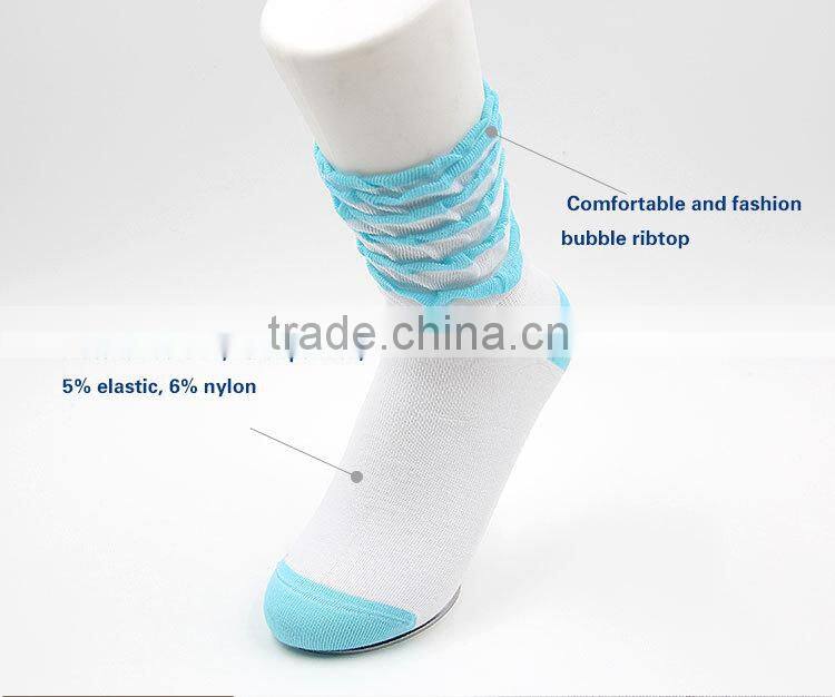 Fashion High Heel Bubble Ribtop Baby Girl Socks