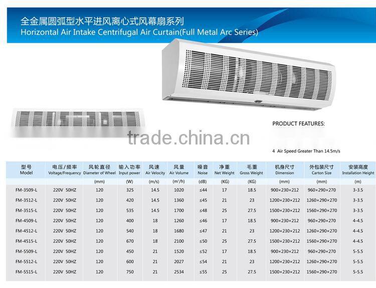 Arc type Cross-Flow wind Curtain