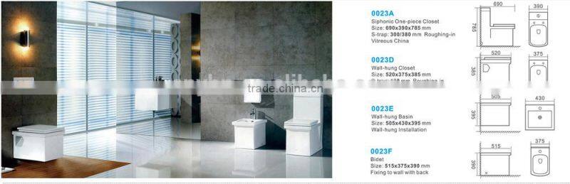 Sanitary Ware Ceramic One-piece Toilet Basin Bidet 4 Sets