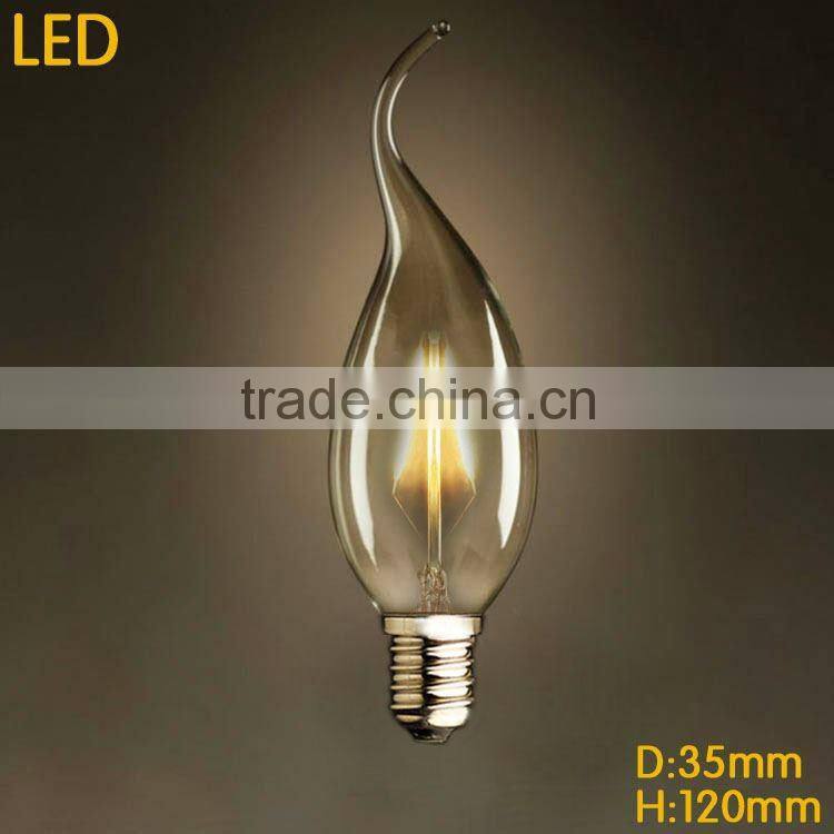 Hot selling CE ROSH 2W-6W E27 LED filament bulb/E14 filament light/candle led light
