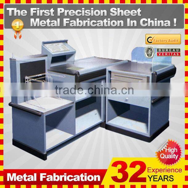 customized made supermarket metal money counter for checkout