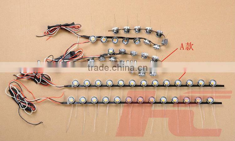 Dual color flexible 12V headlight led strip white as drl lights yellow as turning lights