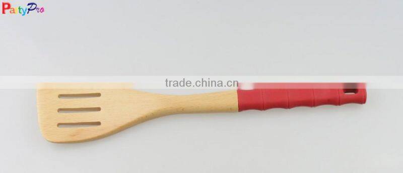2016 Hot sale Bamboo kitchen utensils with silicone handles