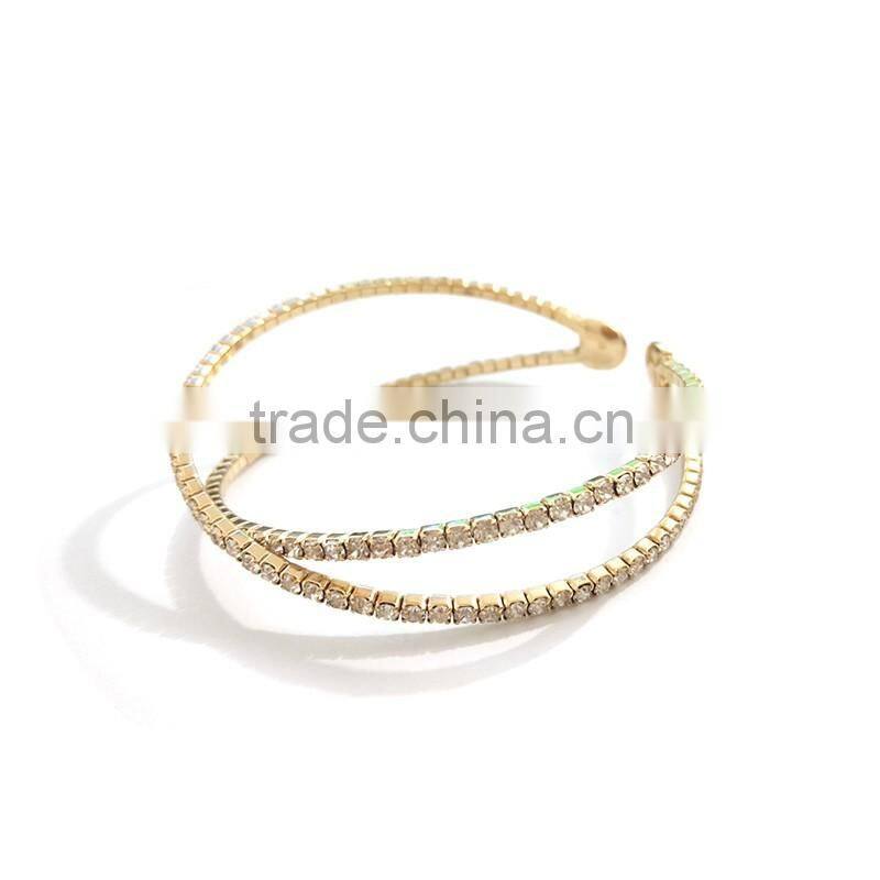 2016 best seller elegant style fashion zircon bracelet bangle in 18k gold plate color wholesale