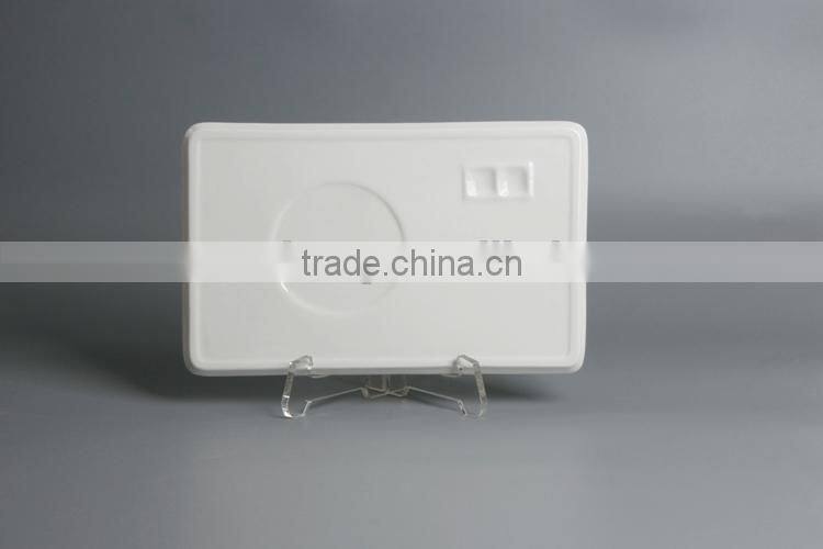 14'' white fine China rectangular ceramic big tray