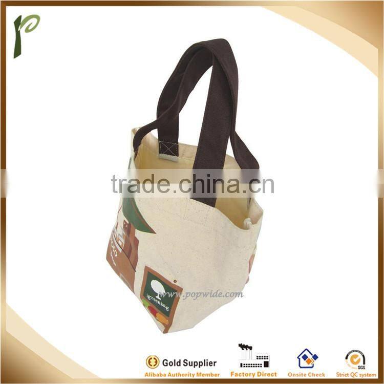Popwide newest 2014 Pretty offset printing canvas tote bag, canvas tote bag rope handle
