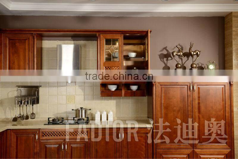 Solid wood & stainless steel kitchen cabinet-G005