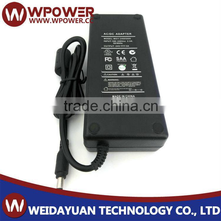 ac power adapter 24v 5a 120W with UL CUL GS KC CE CB PSE SAA ROHS