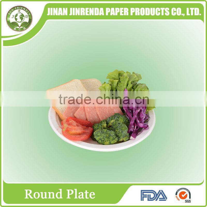 Customized SGS FDA water-proof food tray sugarcane bagasse paper cup plate