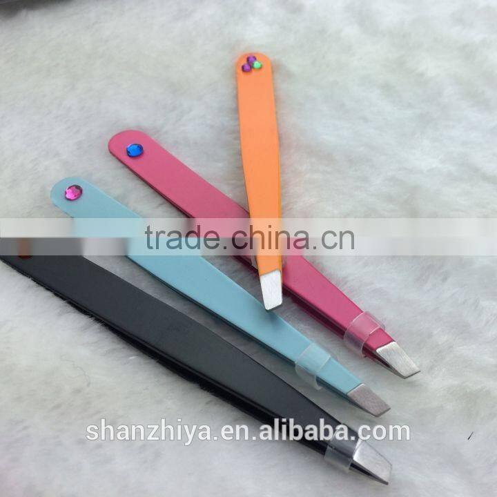 High quality promotion / advertising eyebrow tweezer with diamond