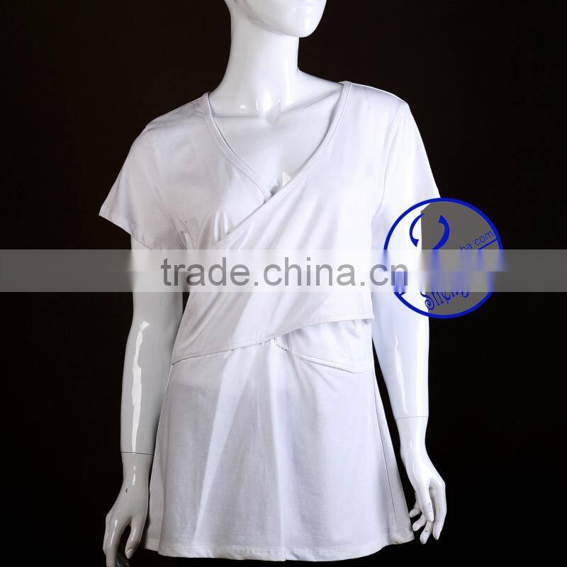 high quality short sleeve adult breastfeeding top clothing maternity wear for ladies