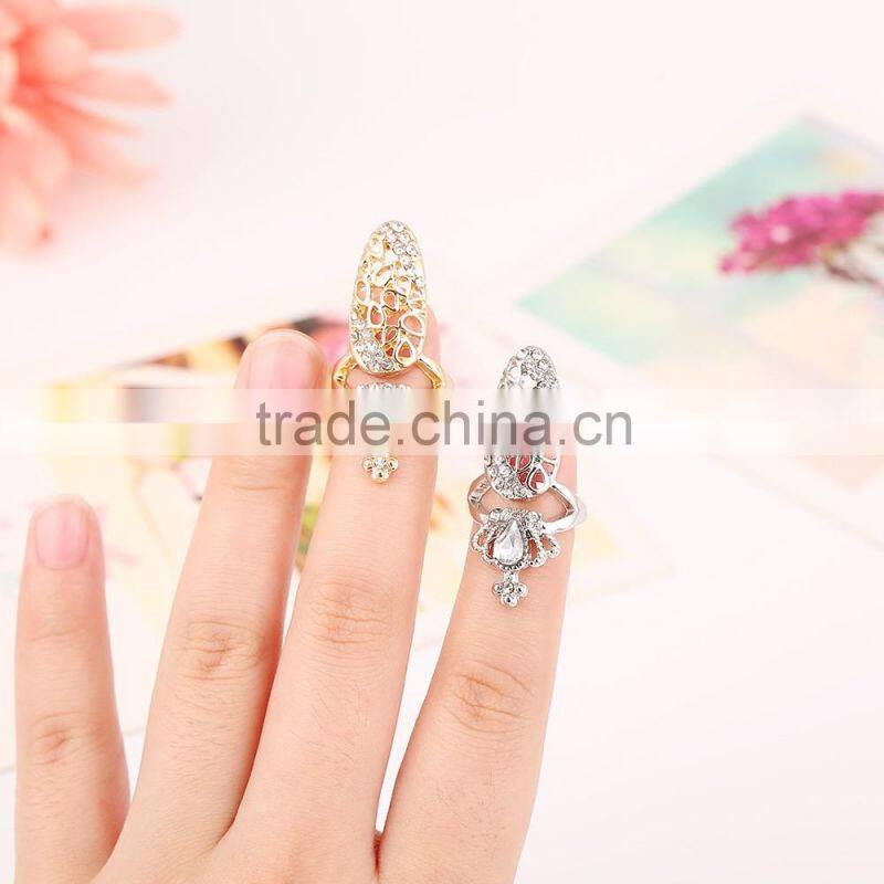 Ring factory wholesale fashion diamond crown new joint nail ring