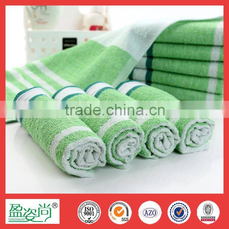 cotton face towel with china wholesale green strip hotel towel