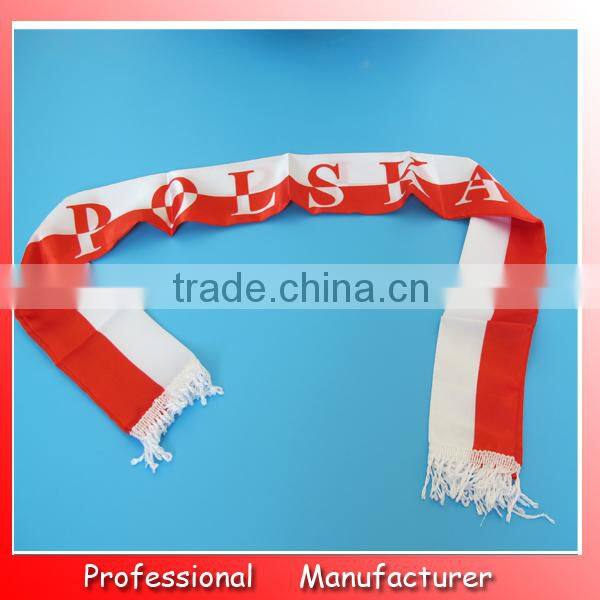 Wholesales manufacturer satin Qatar scarf,country scarf,130*14cm football scarf