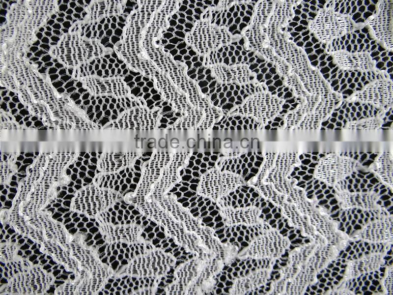 white fringe with bright yarn new style hot selling can make any color for bridal dressing nylon cotton lace fabric wholesale