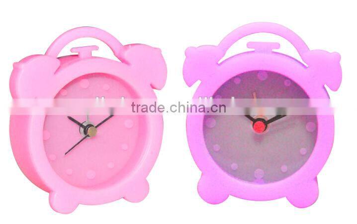 Mini silicon twin bell table alarm clock S1102 meet CE and Rohs best for home decor