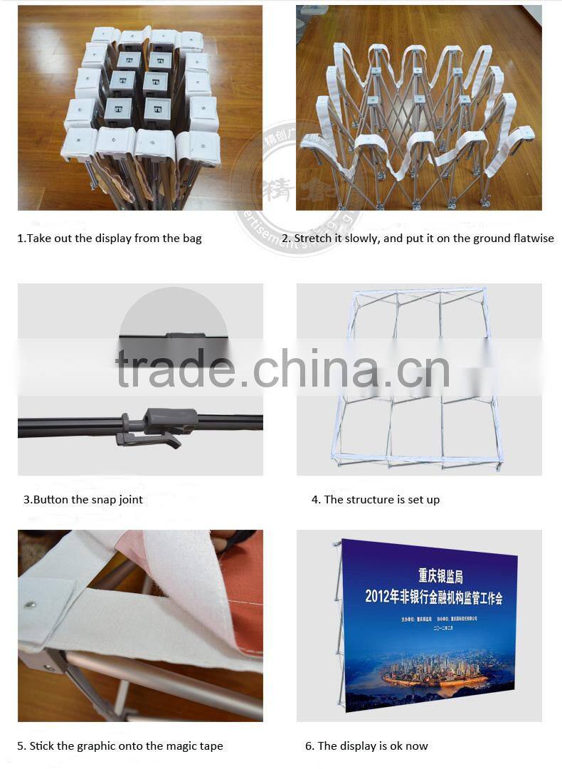 JC 10ft exhibition display aluminum alloy fabric display with magic tape