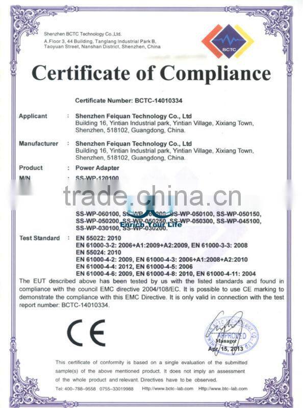 AC 100-240 Switching Power Supply adapter DC US 6.5V 1A 2a 2.5mm Power cord