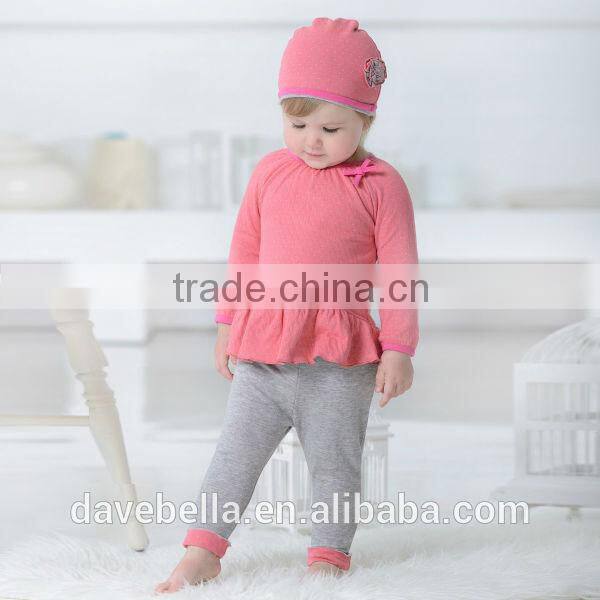 DB705 dave bella 2014 autumn cotton princess sets baby clothes kids clothing set baby chothing knitted sets