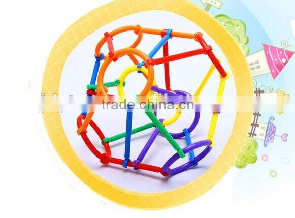 Newly intelligent diy plastic kid toy building block smart stick