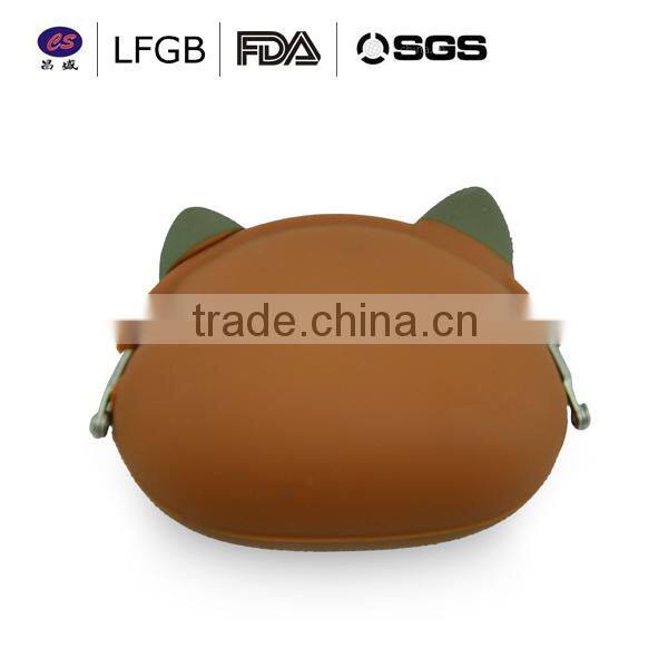 2014 new design and fashionable cat shape silicone change wallet