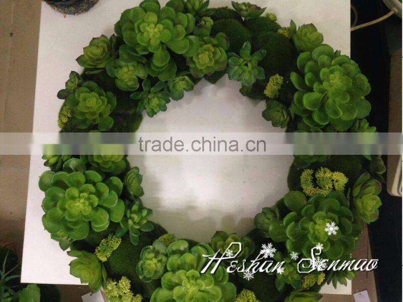 real touch artificial plastic plants succulent plants and flowers christmas wreath for wall door decoration
