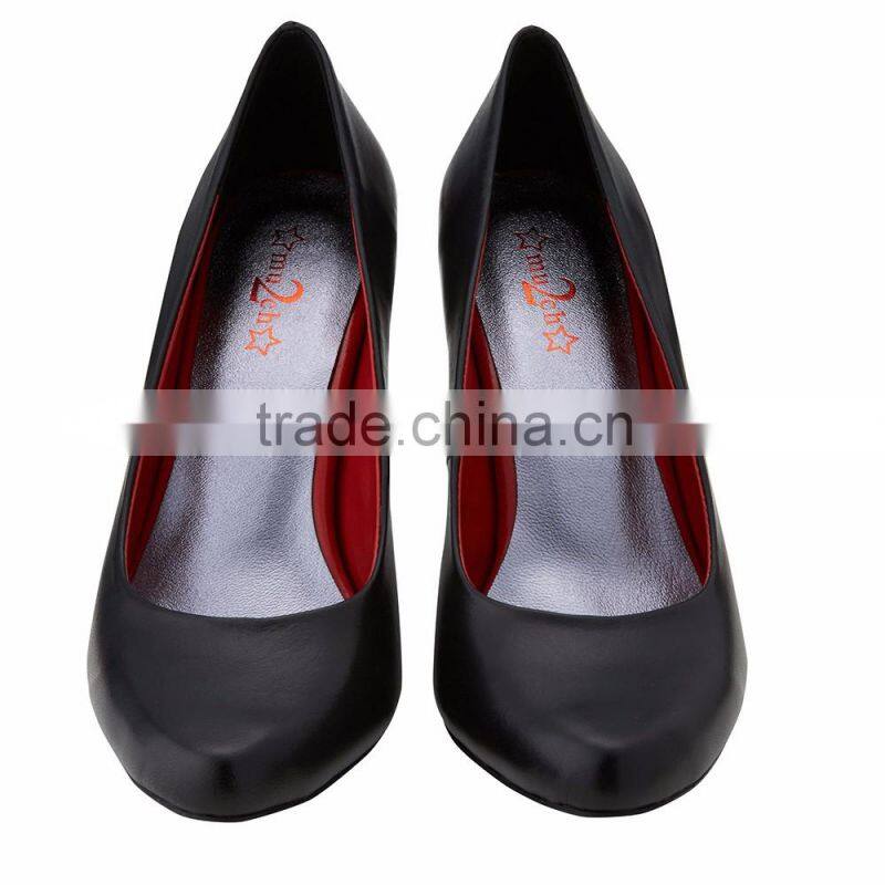 Europe sexy stylish High Heel Tiny square shape classic ladies breatheable PU lining comfortable black sheep skin pump shoes