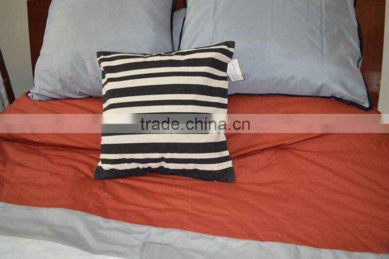 stripe printing Cotton Cushion with PP Filling