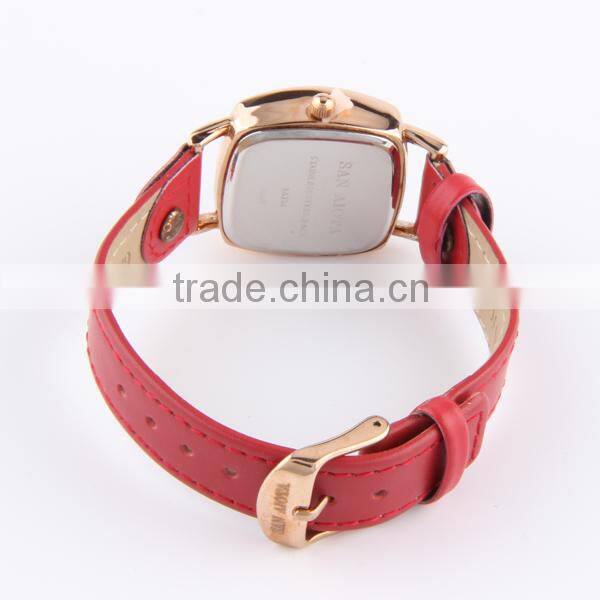 3 atm water resistant leather watch square shaped case