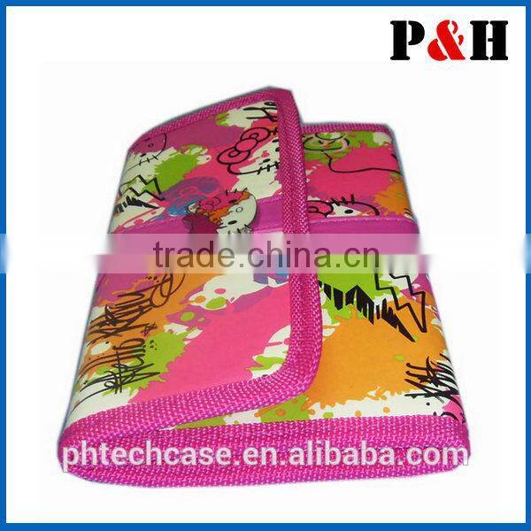 newest women hanging cosmetic brush roll bag with mirror