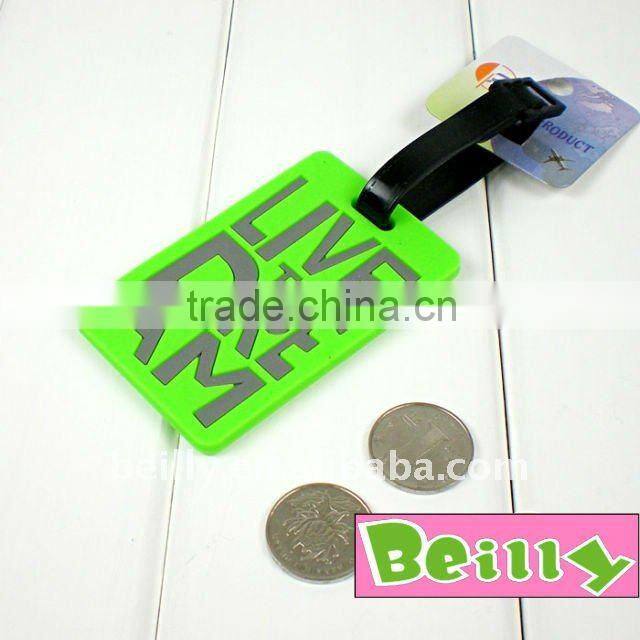 Fashion Make your own Fancy Rubber Travel Funny Luggage Tag Factory