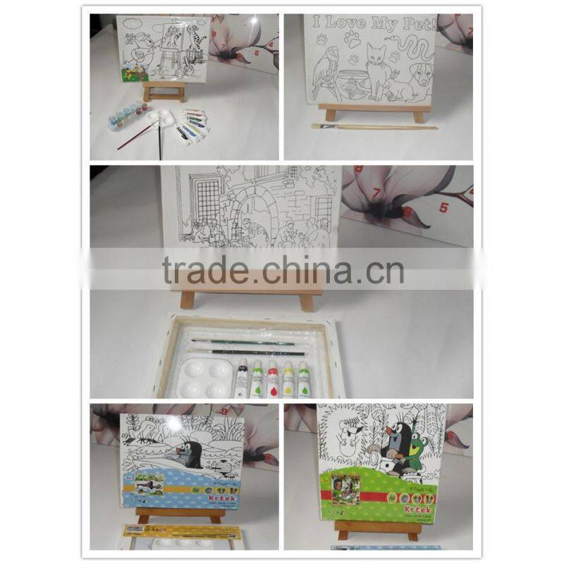 cartoon kids canvas painting set