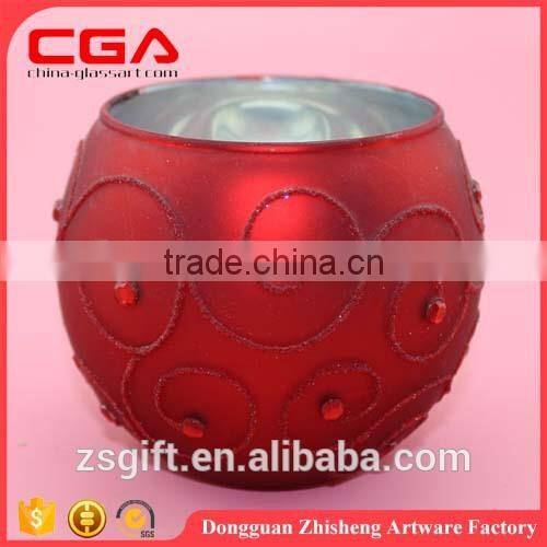 Chinese factory produce colorful fashion glass candle holders for home decoration
