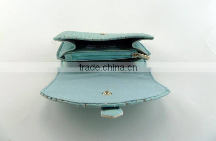 Ladies small fashion purse with craftwork punching star outside little elegance wallets fancy moeny bag