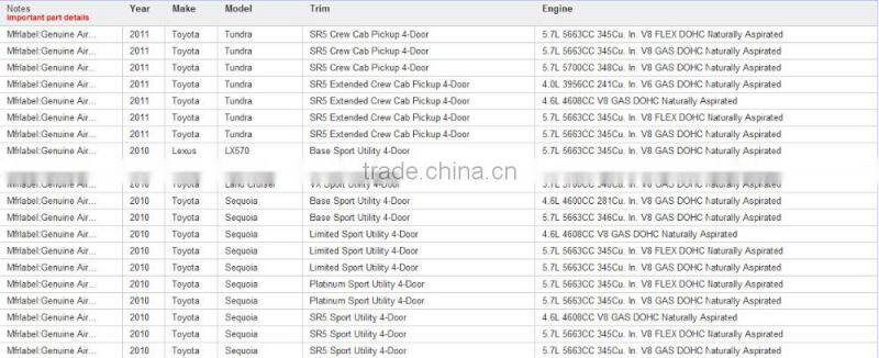 High quality air filter cabinfilter for 17801-38030 1780138030