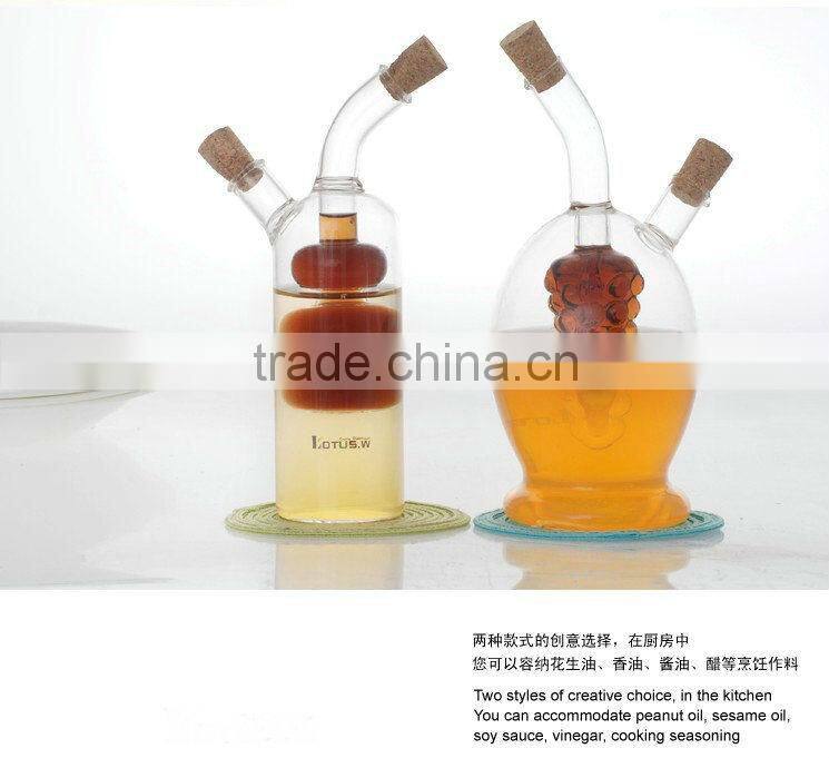 Elegant design glass oil& vinegar bottle